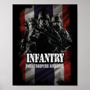 Paratroopers luftburet infanteri med thailändsk f poster