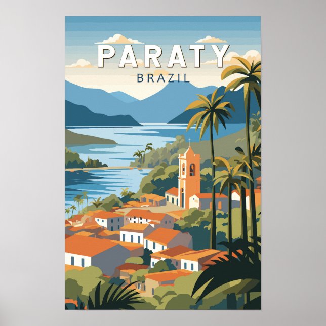 Paraty Brasil Resa Konst Vintage Poster (Framsidan)