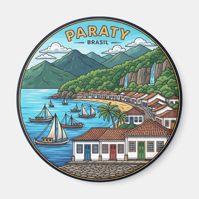 Paraty Brasilien Travel Magnet (Framsidan)