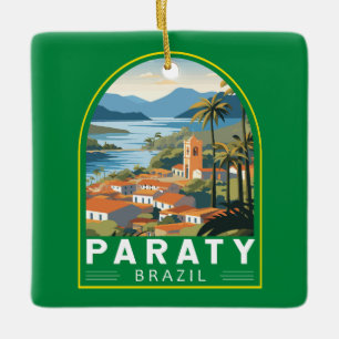 Paraty Brazil Travel Art Vintage Julgransprydnad Keramik