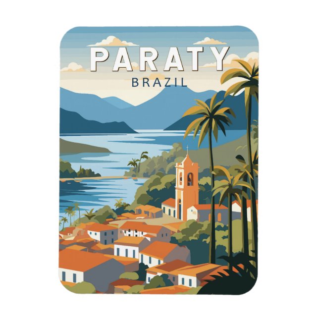 Paraty Brazil Travel Art Vintage Magnet (Vertikal)