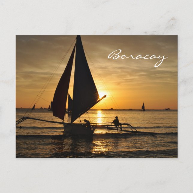 Paraw Sailboat i Boracay Postcard Vykort (Framsida)