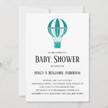 Parbaby Shower Teal Glitter Varm Luft Ballong