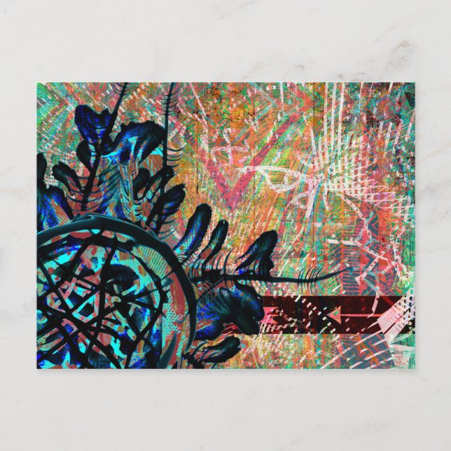 Parbal Flower Boho Southwest Arrow Mönster Vykort (Framsida)