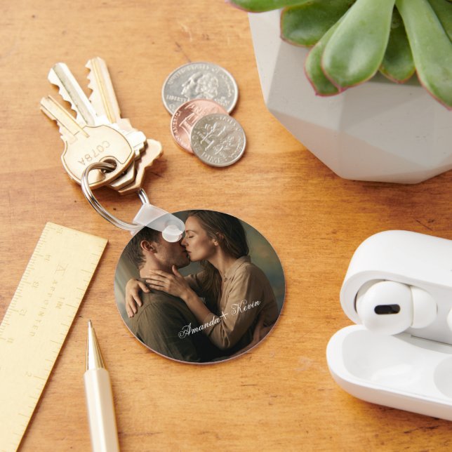 Parbild & anpassat namn Nyckelring Present (Skrivbord)