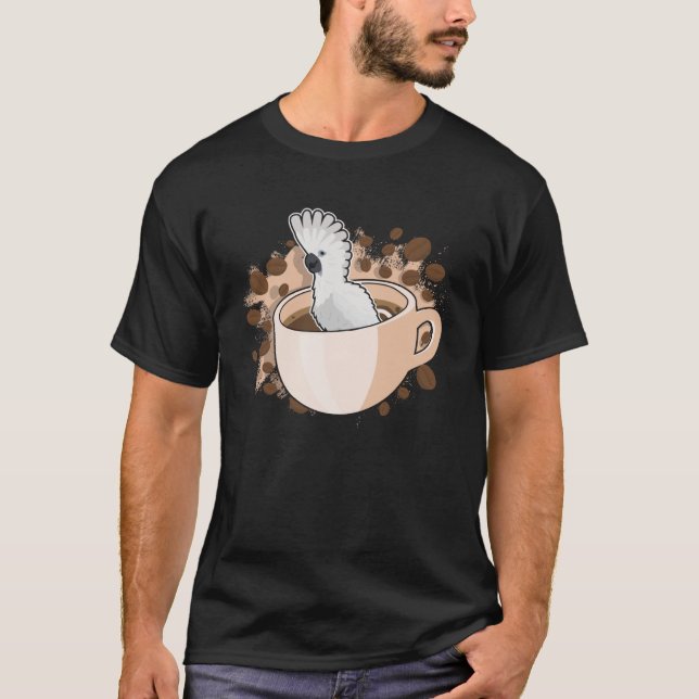 Parbrella Cockatoo in coffee Kopp Pet Bird Parrot T Shirt (Framsida)