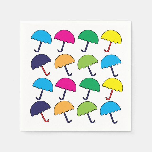 Parbrella Colorful Umbrella Party Pappersservett (Framsidan)