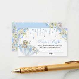 Parbrella Sprinkle Baby Nalle Diaper Raffle Tilläggskort