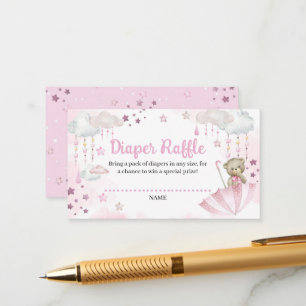Parbrella Sprinkle Baby Nalle Diaper Raffle Tilläggskort