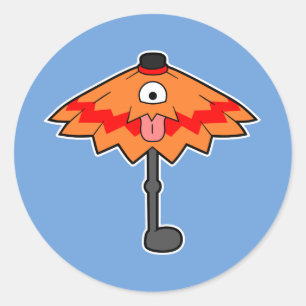 Parbrella Yokai-Japansk monster Kasa-obake Runt Klistermärke