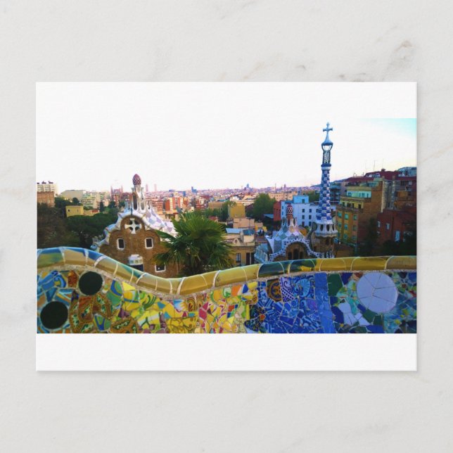 Parc Guell, Barcelona, Spanien Vykort (Framsida)