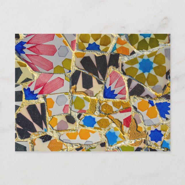 Parc Guell Ceramic Tiles i Barcelona Spanien Vykort (Framsida)
