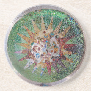 Parc Guell grön mosaik Underlägg