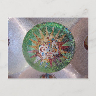 Parc Guell Grönt Mosaic Vykort
