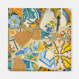 Parc Guell Gult Ceramic Tiles i Barcelona Spain Magnet