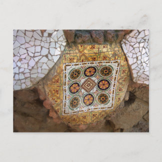 Parc Guell Gult Mosaic Vykort