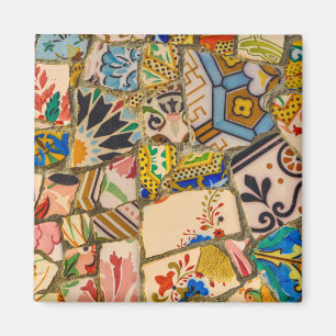 Parc Guell Tiles i Barcelona Spanien Magnet