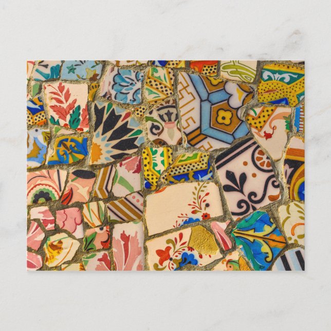 Parc Guell Tiles i Barcelona Spanien Vykort (Framsida)