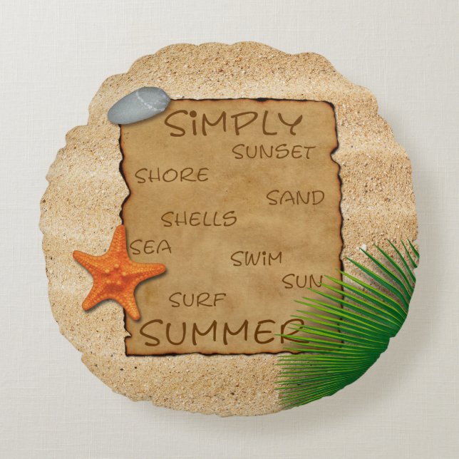 Parchering på markbakgrund - Rund fyllning Kudde (Framsidan)