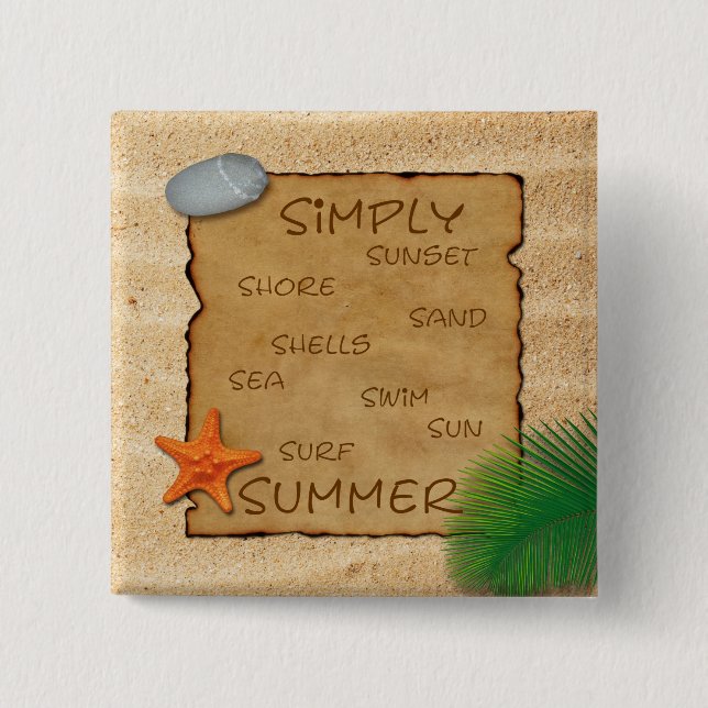 Parchering på Sand Background - knapp (Framsida)