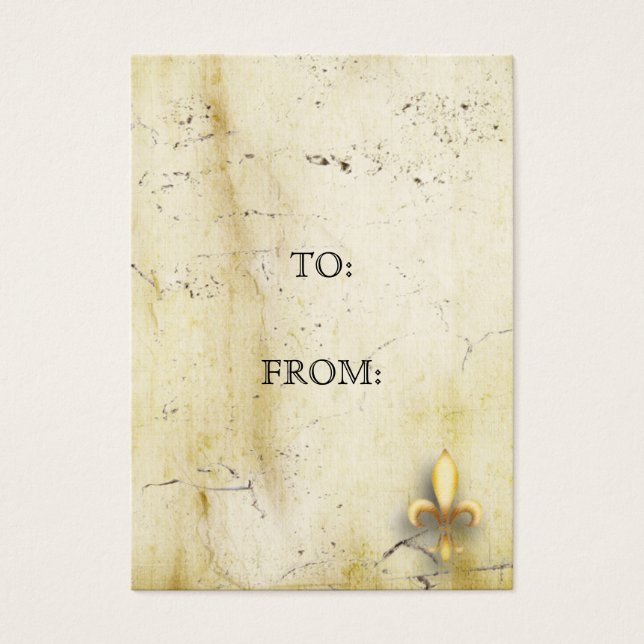 Parchment Fleur-de-Lys Visitkort (Framsidan)