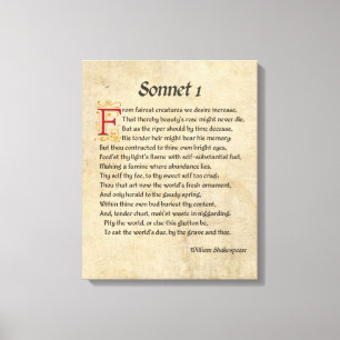 Parchment för Shakespeare sonett 1 Canvastryck