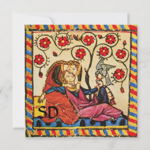 PARCHMENT MONOGRAM KÄRLEK BRÖLLOP INBJUDNINGAR