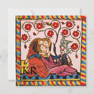PARCHMENT MONOGRAM KÄRLEK BRÖLLOP INBJUDNINGAR