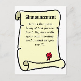 Parchment Rulla Stil meddelande Vykort