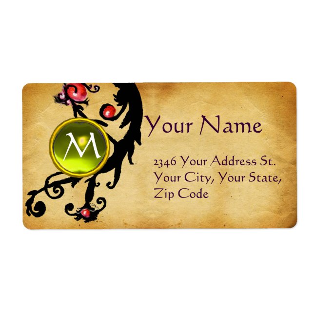 PARCHMENT SWIRL GEM MONOGRAM FRAKTSEDEL (Framsidan)