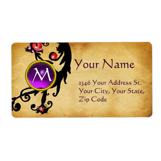 PARCHMENT SWIRL GEM MONOGRAM FRAKTSEDEL (Framsidan)