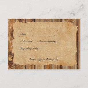 Parchment Wood Rustic Land osa med kuvert Kort