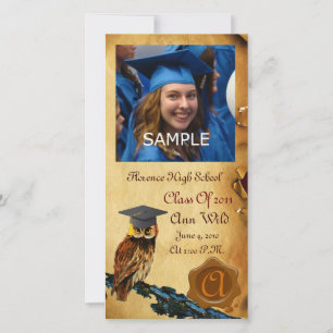 PARCHMENTET studenten UGGLA BROWN VAX SEAL MONOGRA Meddelande