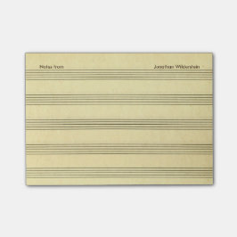 ParchmentLookmusik bemannar valfritt text och namn Post-it Block