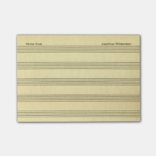 ParchmentLookmusik bemannar valfritt text och namn Post-it Block