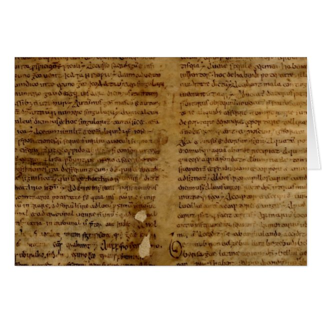 Parchmenttext med antik handstil, gammalt papper hälsningskort (Framsidan Horizontal)