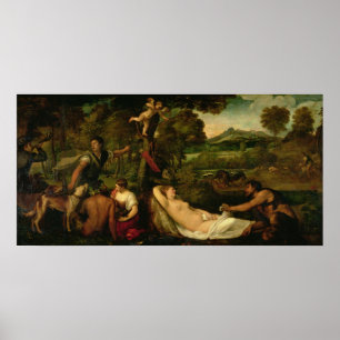 Pardo Venus eller Jupiter och Antiope Poster