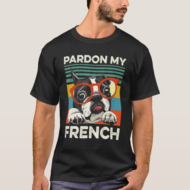 Pardon Min Fransk Retro-Vintage T Shirt (Framsida)