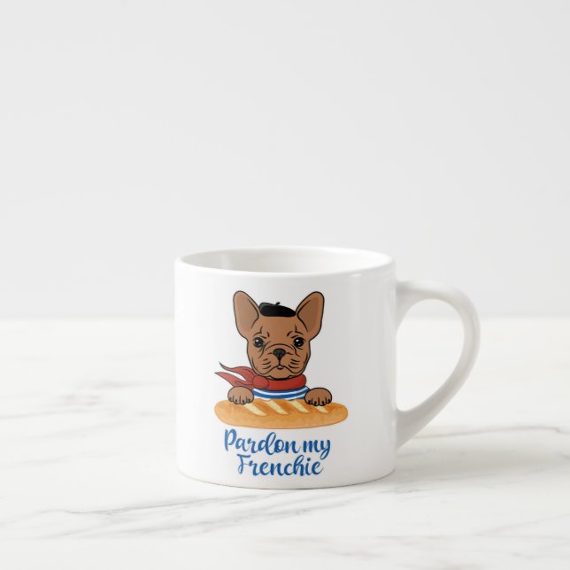 Pardon My Frenchie - Lustig Fransk Bulldog Espressomugg (Höger)