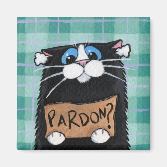 Pardon - Whimsical Cat Magnet (Framsidan)