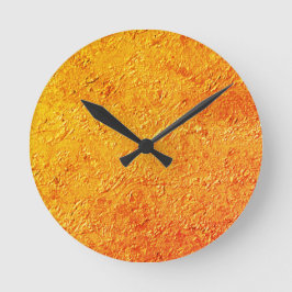 Parede beseituosa com textura amarela e laranja rund klocka