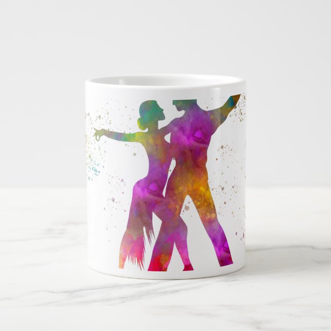 Pareja de baile en acuarela jumbo mugg (Framsidan)