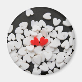 Pareja de corazones enamorados magnet