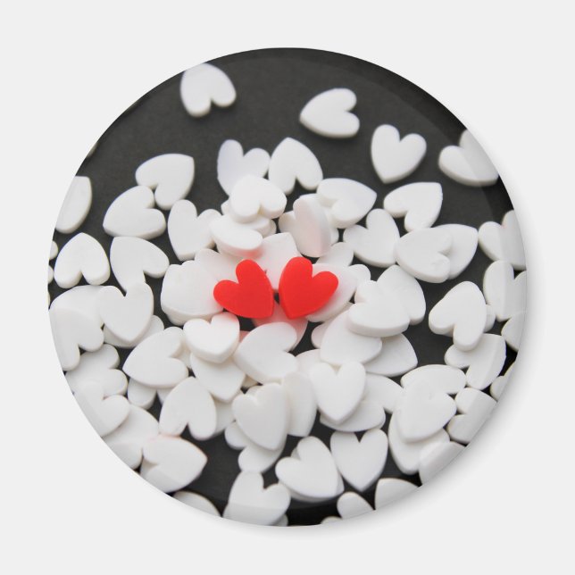 Pareja de corazones enamorados magnet (Framsidan)