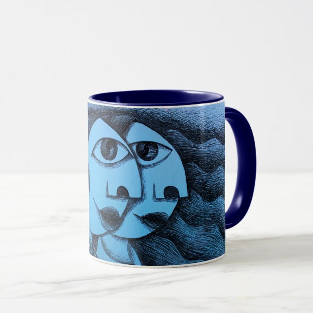 Pareja, hombre y mujer de perfil mugg (Framsida höger)