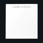Paren Personlig för minimalistisk skript Anteckningsblock<br><div class="desc">Anteckningsblocket Personlig Par med minimalistiskt skript</div>