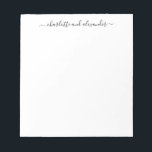 Paren Personlig för minimalistisk skript Anteckningsblock<br><div class="desc">Anteckningsblocket Personlig Par med minimalistiskt skript</div>