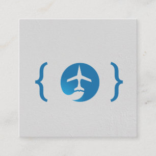 Parenteser/Logotyp för flygplan Fyrkantigt Visitkort