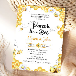 Parents To Bee Baby Shower Invitation Inbjudningar