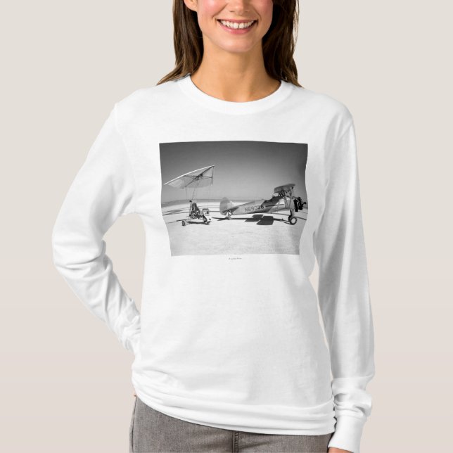 Paresev 1-A på Lakebed med släpflygplan Tee Shirt (Framsida)
